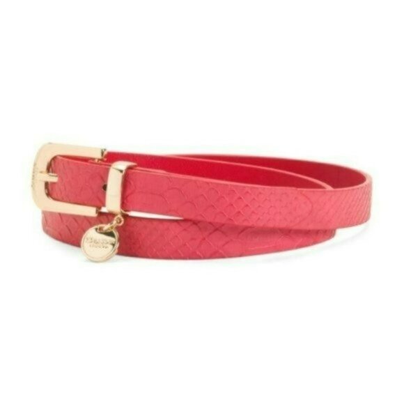 Dune London Accessories - NWT Dune London Croc Embossed Gold tone Charm Belt